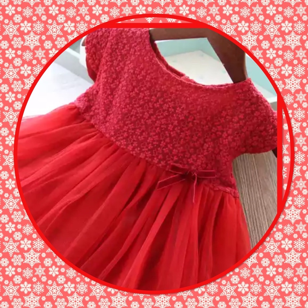 🌹NEW🌹Elegant Red Flower Flowing Party Dress🌹 - Picture 2 of 4
